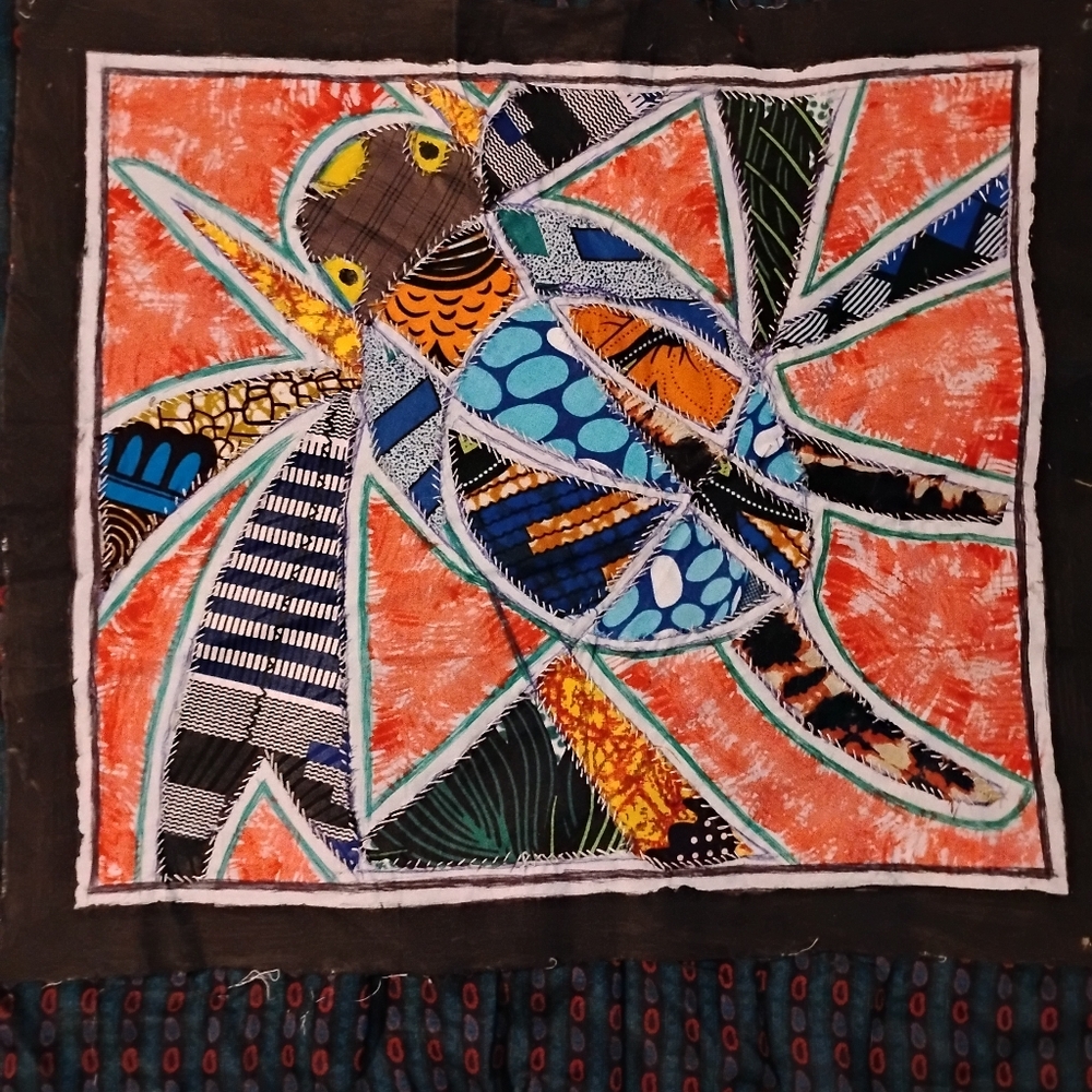 Kayode Buraimoh Stylized Mixed Media Painting "Butterfly," 2023
